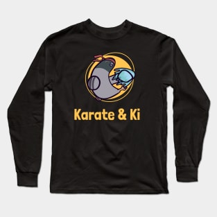 Karate & Ki Pigeon Monk Design Long Sleeve T-Shirt